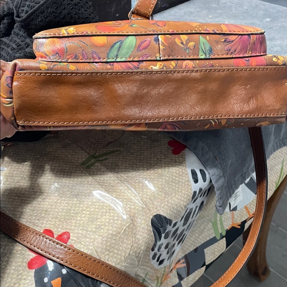 Patricia Nash Floral Brown Leather Women's Bag - Picture 10 of 10